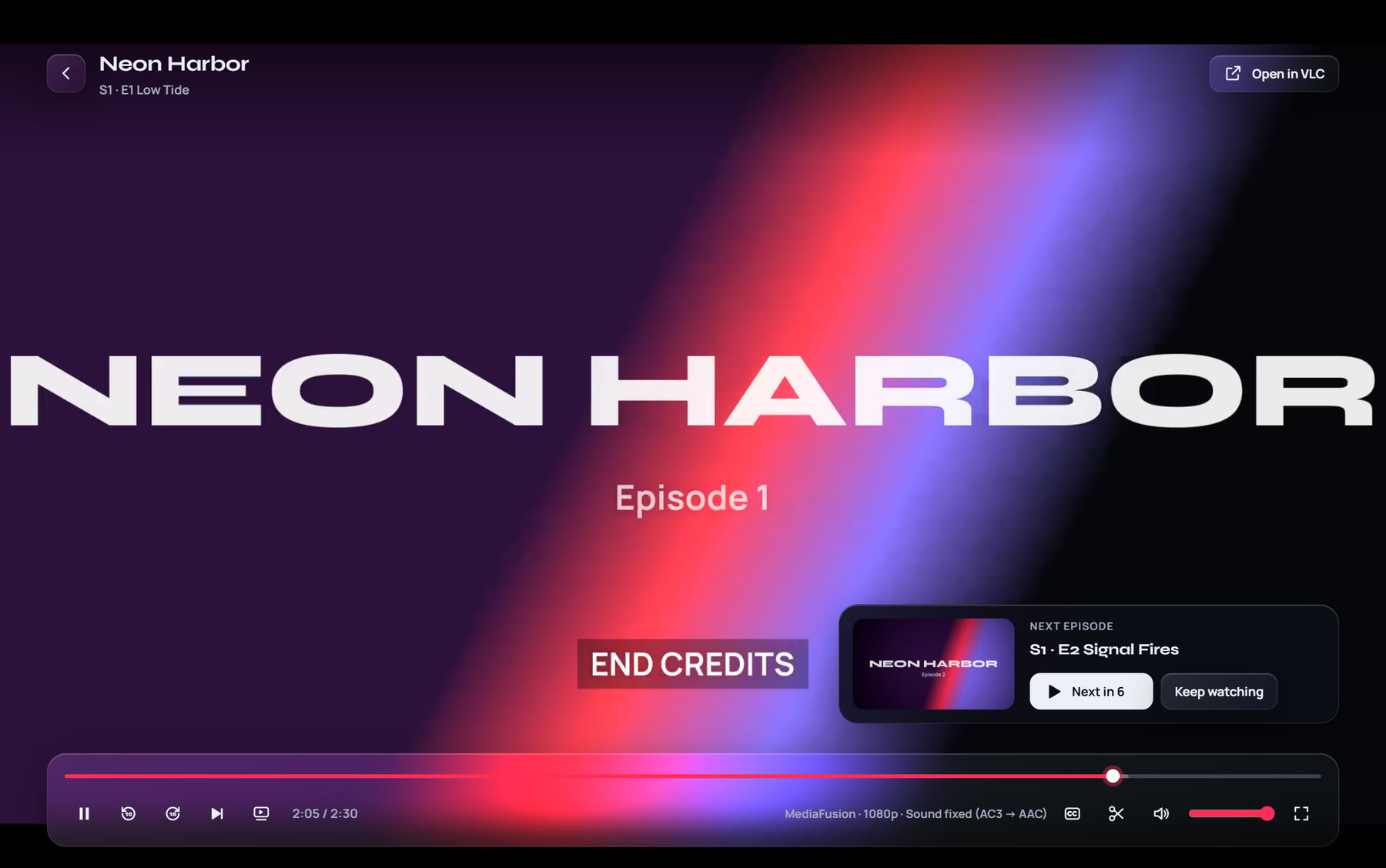 The next episode card